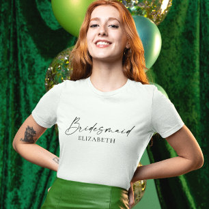 Modern minimalistisk kalligrafi Bläck Bridesmaid N T Shirt