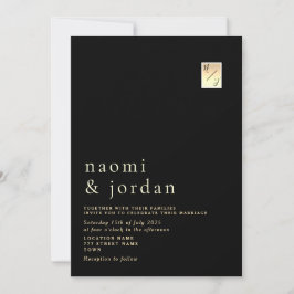 Modern minimalistisk kalligrafi Black Bröllop Invi Inbjudningar