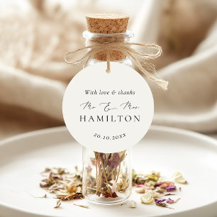 Modern minimalistisk kalligrafi Bröllop Gåvor Etiketter