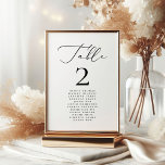 Modern minimalistisk kalligrafi Bröllop Namn 2 Bordsnummer<br><div class="desc">#zazzlemade</div>