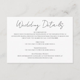 Modern minimalistisk kalligrafi Bröllop Tilläggskort