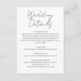 Modern minimalistisk kalligrafi Bröllop Tilläggskort