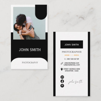 Modern minimalistisk kalligrafi Fotografering svar Visitkort