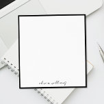 Modern minimalistisk kalligrafi-monogram anteckningsblock<br><div class="desc">Skapa din egen anpassade anteckningsbok med personligt monogramnamn i modern kalligrafisk typografi tillsammans med minimalistisk svart kantdesign.</div>