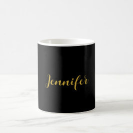 Modern minimalistisk kalligrafi Namn Black Guld Kaffemugg