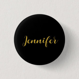 Modern minimalistisk kalligrafi Namn Black Guld Knapp