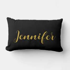 Modern minimalistisk kalligrafi Namn Black Guld Lumbarkudde