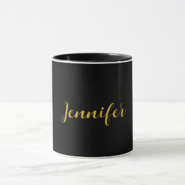 Modern minimalistisk kalligrafi Namn Black Guld Mugg