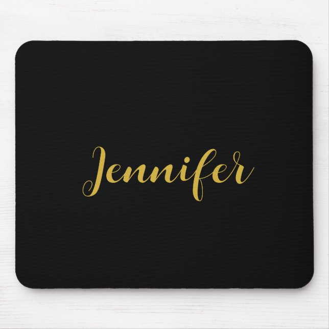 Modern minimalistisk kalligrafi Namn Black Guld Musmatta (Framsidan)