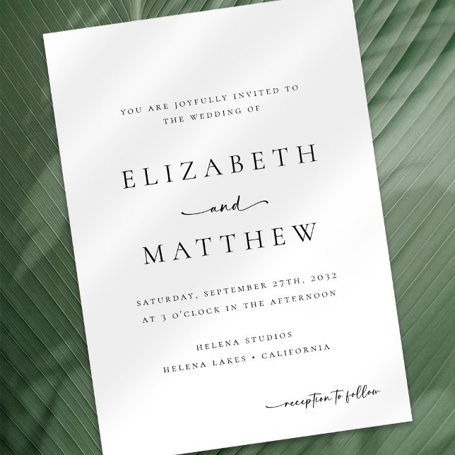 Modern Minimalistisk kalligrafi-skript Bröllop Inbjudningar (Skapare uppladdad)