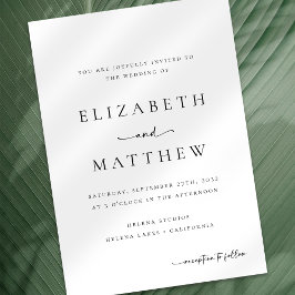 Modern Minimalistisk kalligrafi-skript Bröllop Inbjudningar