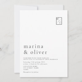 Modern minimalistisk kalligrafisk bröllopsinbjudan inbjudningar