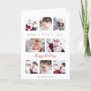 Modern minimalistisk Kärlek Joy Peace Multi-Photo Helgkort