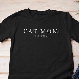 Modern Minimalistisk Kattmamma Etablerat Datum T Shirt
