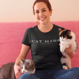 Modern Minimalistisk Kattmamma Etablerat Datum T Shirt