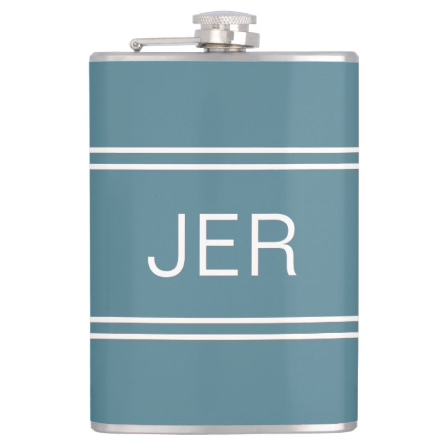 Modern Minimalistisk Klassisk Monogram Green Metal Fickplunta (Framsidan)