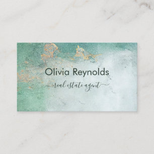 Modern Minimalistisk kod för mjukt väftat Teal Gul Visitkort