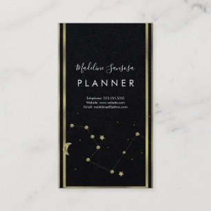 Modern minimalistisk konstellation Guld Vertikal Visitkort