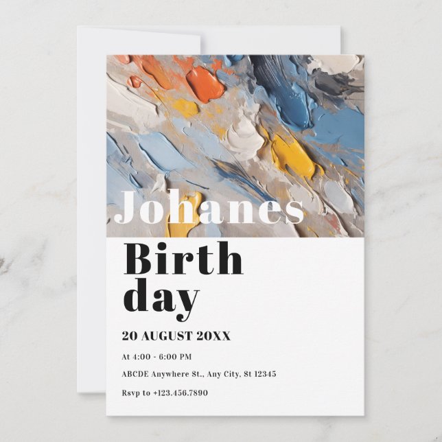 Modern minimalistisk konstnärlig inbjudningar (Framsida)