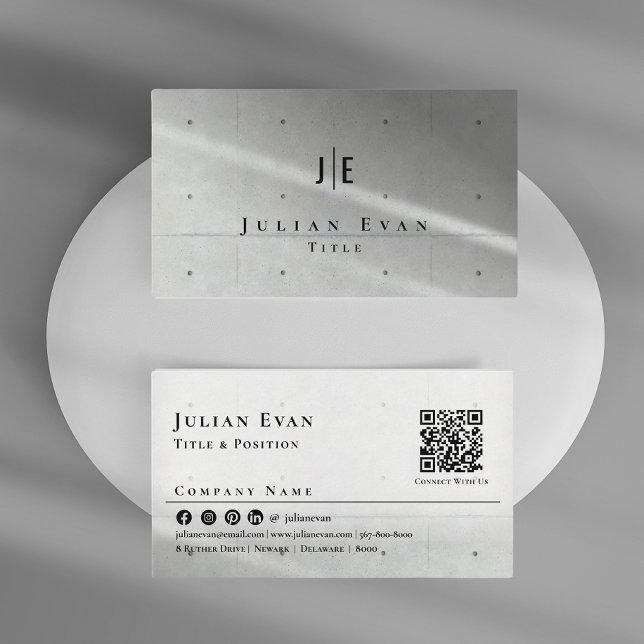Modern minimalistisk konstruktion av mjukt Grått Visitkort (Modern Minimalist Soft Gray Concrete Pattern Business Card)