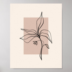 Modern minimalistisk konturteckning Poster