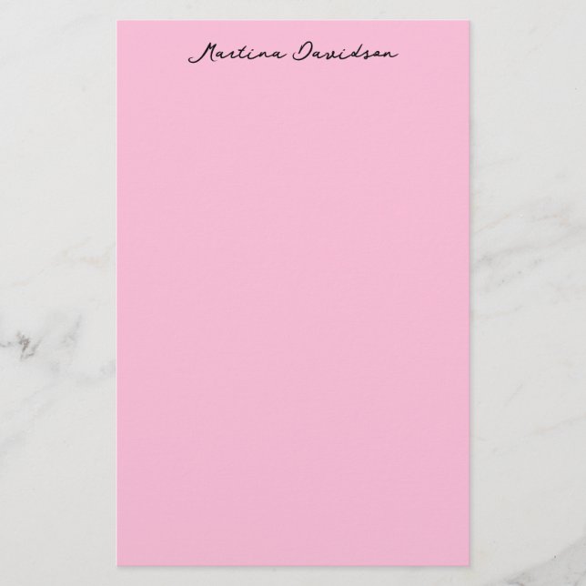 Modern minimalistisk Kreativ av enkelt Rosa Brevpapper (Framsida)