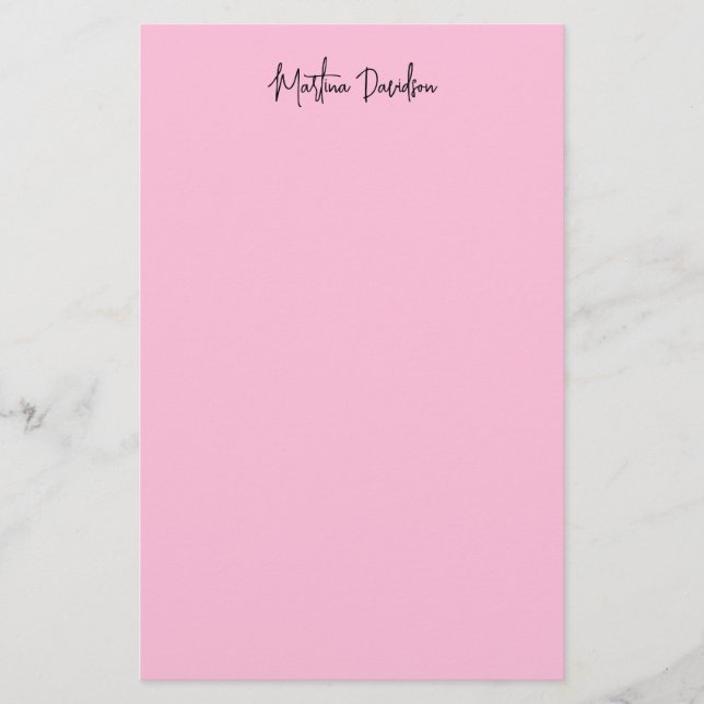 Modern minimalistisk Kreativ av enkelt Rosa Brevpapper (Framsida)