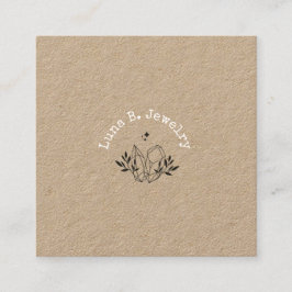 Modern minimalistisk krypstals - juvelsaffär fyrkantigt visitkort