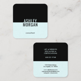 Modern minimalistisk lätt Aqua Turcos Blue Simple Fyrkantigt Visitkort