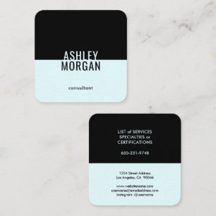 Modern minimalistisk lätt Aqua Turcos Blue Simple Fyrkantigt Visitkort