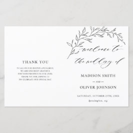 Modern minimalistisk Laurel-Bröllopsprogram