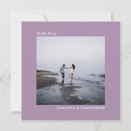 Modern minimalistisk lavender Square Photo Bröllop Inbjudningar