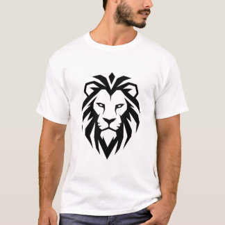 Modern minimalistisk lejonhuvudikon t shirt