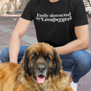 Modern Minimalistisk Leonberger Hund Pappa Mamma T Shirt