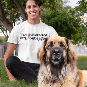 Modern Minimalistisk Leonberger Hundpappa Hundmamm T Shirt