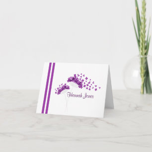 Modern Minimalistisk Lila Dandelions Notecard Kort