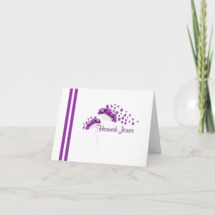 Modern Minimalistisk Lila Dandelions Notecard Kort