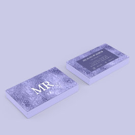 Modern minimalistisk Lila Foil Metallic Typography Visitkort