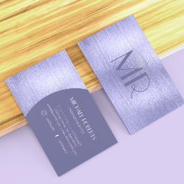 Modern minimalistisk Lila Foil Metallic Typography Visitkort