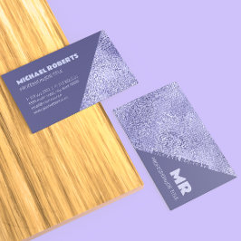 Modern minimalistisk Lila Foil Metallic Typography Visitkort