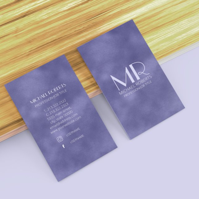 Modern minimalistisk Lila Foil Metallic Typography Visitkort (Skapare uppladdad)
