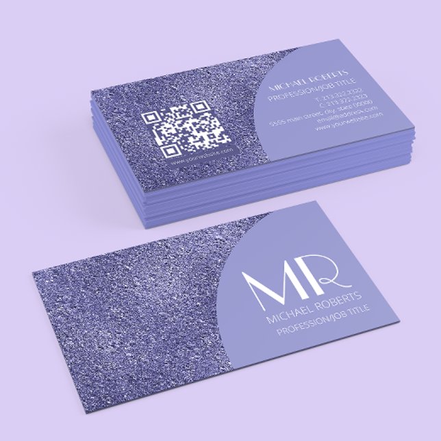 Modern minimalistisk Lila Foil Metallic Typography Visitkort (Skapare uppladdad)