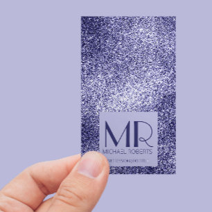 Modern minimalistisk Lila Foil Metallic Typography Visitkort