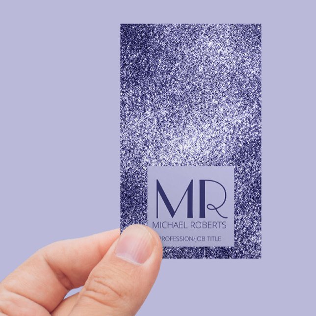 Modern minimalistisk Lila Foil Metallic Typography Visitkort (Skapare uppladdad)