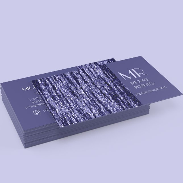 Modern minimalistisk Lila Foil Metallic Typography Visitkort (Skapare uppladdad)