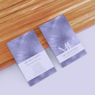 Modern minimalistisk Lila Foil Metallic Typography Visitkort