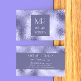 Modern minimalistisk lila foil Metallic Visitkort
