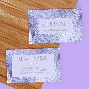 Modern minimalistisk lila foil Metallic Visitkort