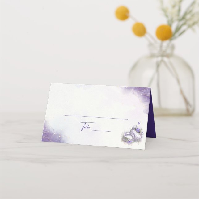 Modern minimalistisk Lila Lilac-Trendig Placeringskort (Baksida)
