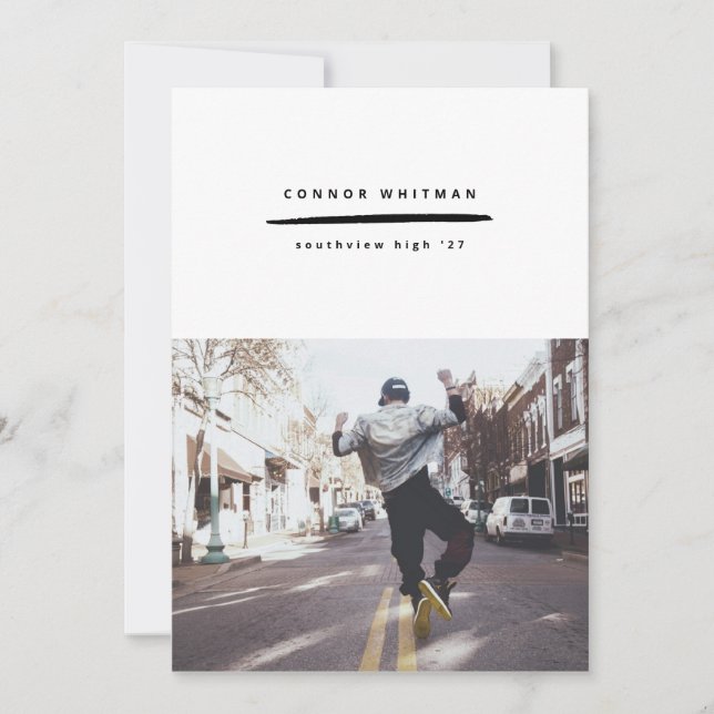 Modern minimalistisk linjeförklaring - tillkännagi inbjudningar (Framsida)